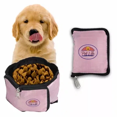 Pet Life The  Wallet Travel Pet Bowl In Pink