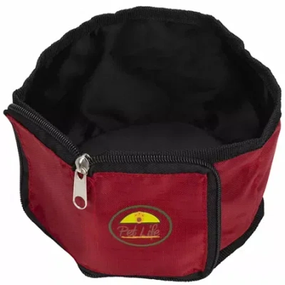 Pet Life The  Wallet Travel Pet Bowl In Red