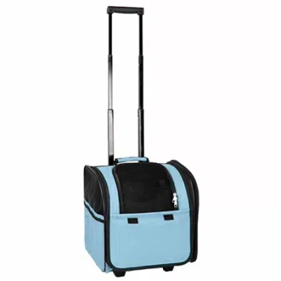 Pet Life The  Wheeled Travel Pet Carrier In Blue