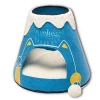 Pet Life Touchcat Molten Lava Designer Triangular Cat Pet Kitty Bed House With Toy In Blue