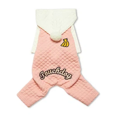 Pet Life Touchdog Fashion Designer Full Body Quilted Pet Dog Hooded Sweater In Pink