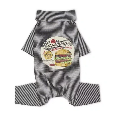 Pet Life Touchdog Onesie Lightweight Breathable Printed Full Body Pet Dog T-shirt Pajamas In Gray