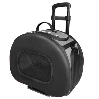 Pet Life Tough-shell Wheeled Collapsible Final Destination Pet Carrier In Black