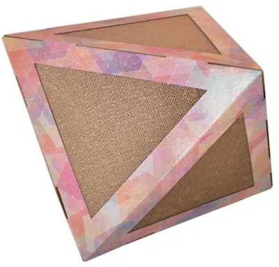 Pet Life 'triangular Puzzle' Designer Premium Quality Kitty Cat Scratcher Lounge Toy And House With Catnip In Black