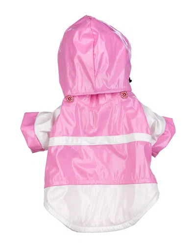 Pet Life Two Tone Waterproof Adjustable Pet Raincoat In Pink
