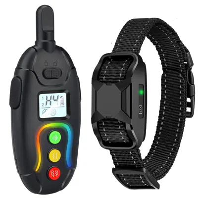 Pet Life Vibrange 1-to-2 Dog 450 Yard Range 16-level Vibration And Sound Training Dog Collar In Black