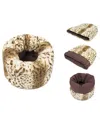 Pet P.l.a.y. P.l.a.y. Pet Lifestyle And You Fluffy Convertible Dog Snuggle Bed In Brown