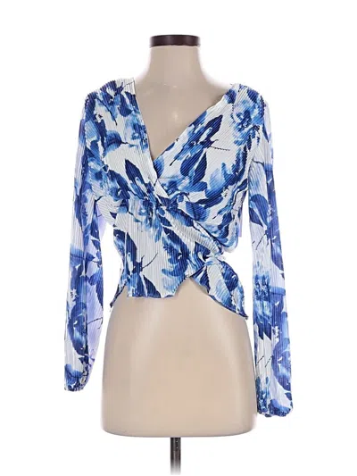 Pre-owned Petal And Pup 3/4 Sleeve Blouse In Blue