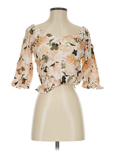 Pre-owned Petal And Pup 3/4 Sleeve Blouse In Brown