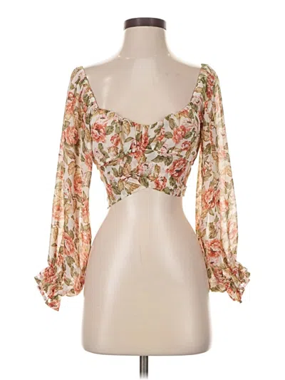 Pre-owned Petal And Pup 3/4 Sleeve Blouse In Tan