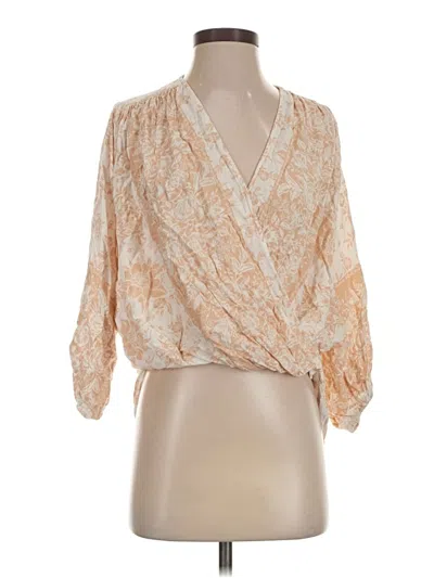 Pre-owned Petal And Pup 3/4 Sleeve Blouse In Tan