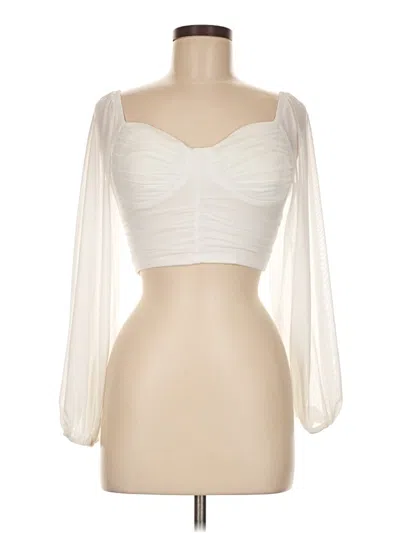 Pre-owned Petal And Pup 3/4 Sleeve Blouse In White