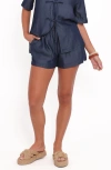 Petal And Pup Petal & Pup Aaliyah Chambray Shorts In Blue