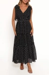 Petal And Pup Petal & Pup Ada Polka Dot Sleeveless Maxi Dress In Black