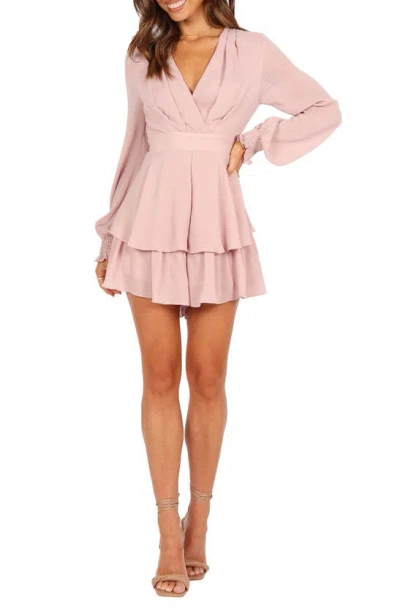 Petal And Pup Petal & Pup Adalia Ruffle Long Sleeve Minidress In Pink