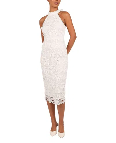 Petal And Pup Adalyn Halterneck Midi Dress In White