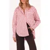 Petal And Pup Petal & Pup Adam Stripe Oversize Cotton Button-up Shirt In Pink
