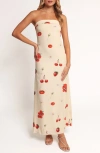 Petal And Pup Petal & Pup Adela Printed Strapless Maxi Dress In White