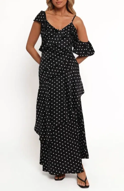 Petal And Pup Petal & Pup Adelina Cold Shoulder Maxi Cocktail Dress In Multi