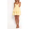 Petal And Pup Petal & Pup Aeliana Tiered Minidress In Yellow