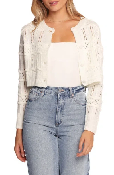 Petal And Pup Petal & Pup Aidy Pointelle Crop Cardigan In White