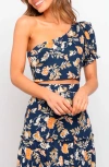 Petal And Pup Petal & Pup Aimee One-shoulder Crop Top In Blue