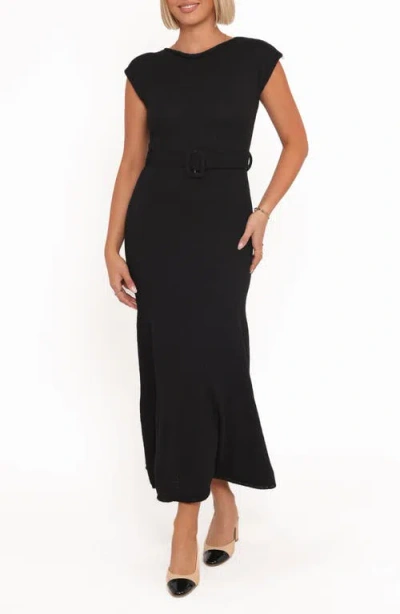 Petal And Pup Petal & Pup Alberta Belted Knit Dress In Black