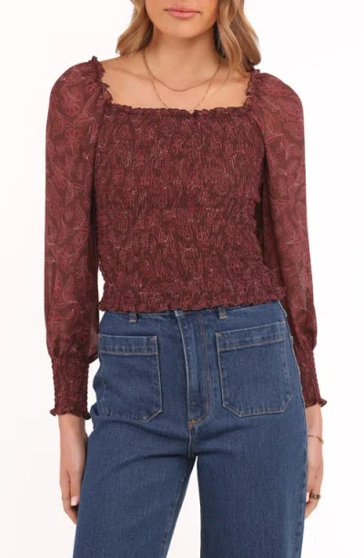 Petal And Pup Petal & Pup Alberta Shirred Crop Top In Blue