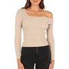 Petal And Pup Petal & Pup Aleena One-shoulder Rib Sweater In Neutral