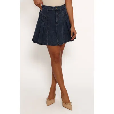 Petal And Pup Petal & Pup Alek Pleated Denim Miniskirt In Blue