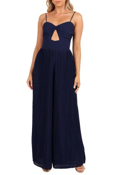 Petal And Pup Petal & Pup Alice Pleated Wide Leg Jumpsuit In Blue