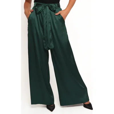 Petal And Pup Petal & Pup Alie Satin Wide Leg Pants In Green