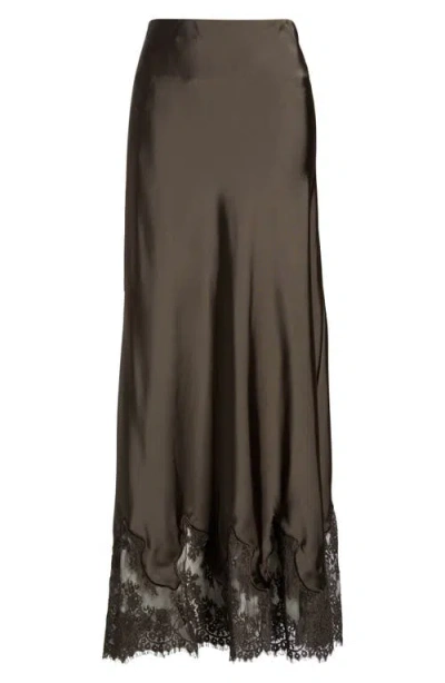 Petal And Pup Petal & Pup Alira Satin & Lace Midi Skirt In Green