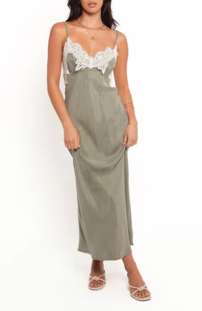 Petal And Pup Petal & Pup Alita Lace Trim Cocktail Slipdress In Gray