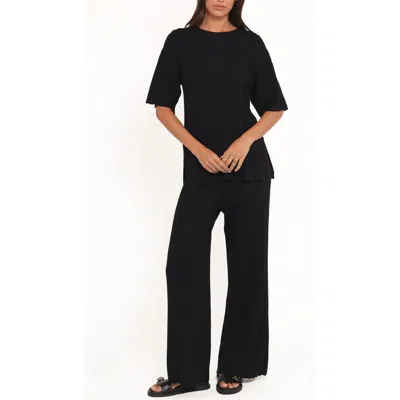 Petal And Pup Petal & Pup Alix Ribbed Sweater & Pants Set In Black