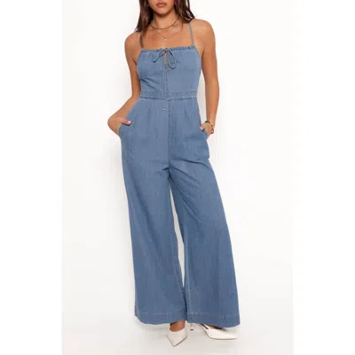 Petal And Pup Petal & Pup Alliah Wide Leg Denim Jumpsuit In Blue