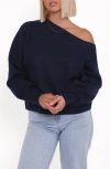 Petal And Pup Petal & Pup Allis One-shoulder Sweater In Blue