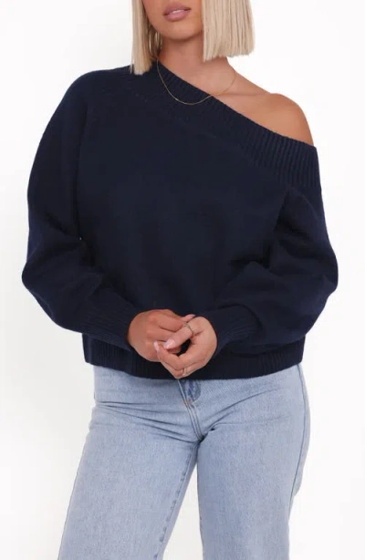 Petal And Pup Petal & Pup Allis One-shoulder Sweater In Blue