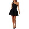 Petal And Pup Petal & Pup Allison One-shoulder Cotton Minidress In Black