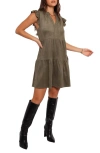 Petal And Pup Petal & Pup Alyx Faux Suede Minidress In Green