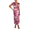 Petal And Pup Petal & Pup Amarlee Floral Satin Maxi Dress In Purple
