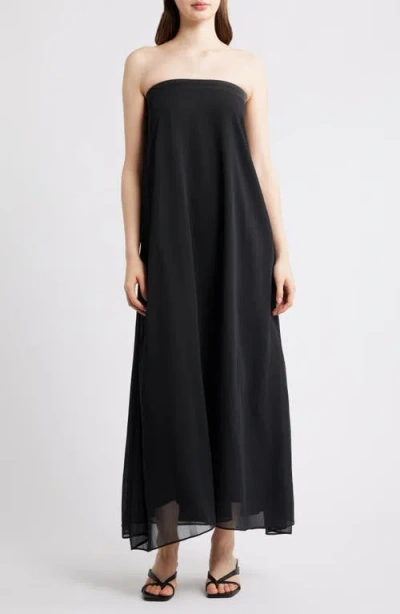 Petal And Pup Petal & Pup Amici Strapless Bow Back Maxi Dress In Black