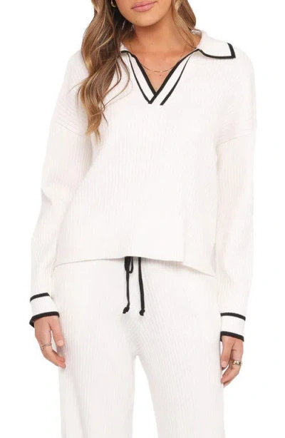 Petal And Pup Petal & Pup Amina Johnny Collar Sweater In White