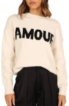 Petal And Pup Petal & Pup Amour Button Shoulder Sweater In Neutral