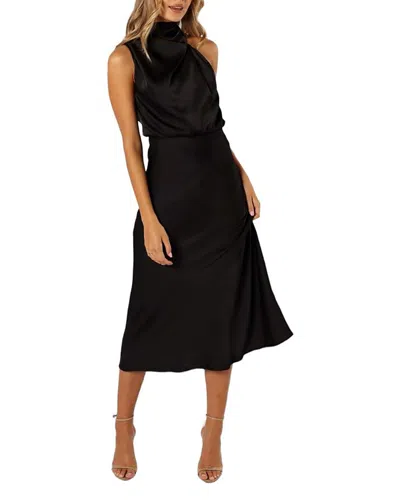 Petal And Pup Anabelle Halter Neck Midi Dress In Black