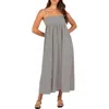 Petal And Pup Petal & Pup Andy Houndstooth Maxi Dress In Gray