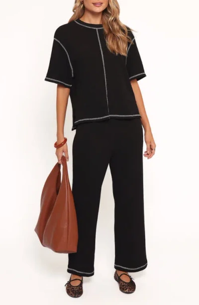 Petal And Pup Petal & Pup Angler Short Sleeve Sweatshirt & Pants Set In Black