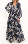 Petal And Pup Petal & Pup Anisa Long Sleeve Floral Maxi Dress In Green