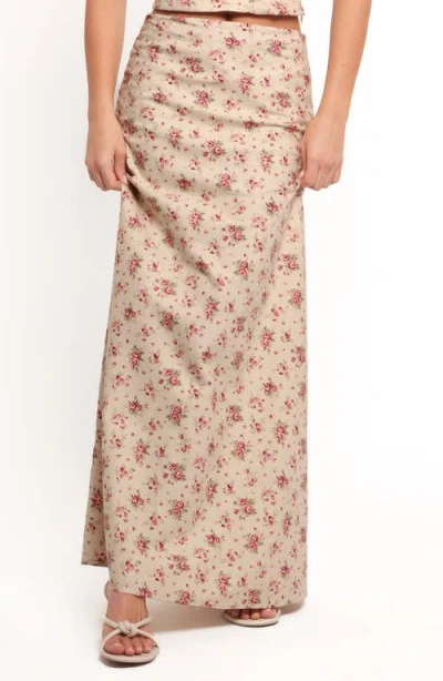 Petal And Pup Petal & Pup Annly Floral Cotton Maxi Skirt In Brown