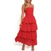 Petal And Pup Petal & Pup Arcadia Strapless Maxi Sundress In Red